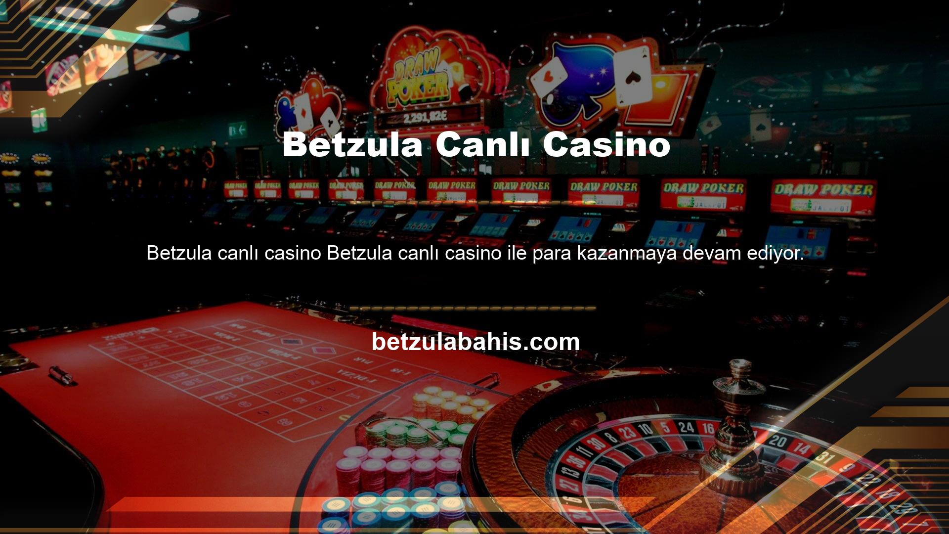 Betzula, web sitesinin casino bölümünde yer alan oyunlar aracılığıyla müşterilerine onlarca oyunla benzersiz bir deneyim sunuyor